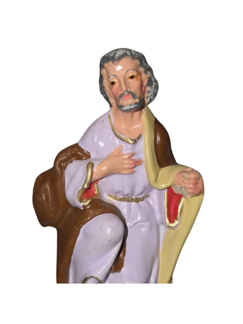 St. Joseph Kneeling Nativity Christmas Italian Figurine Paper Mache